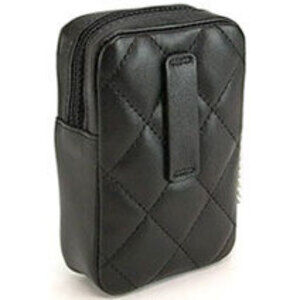 Chanel Black Case Pouch Logo White Cigarette Loop Belt